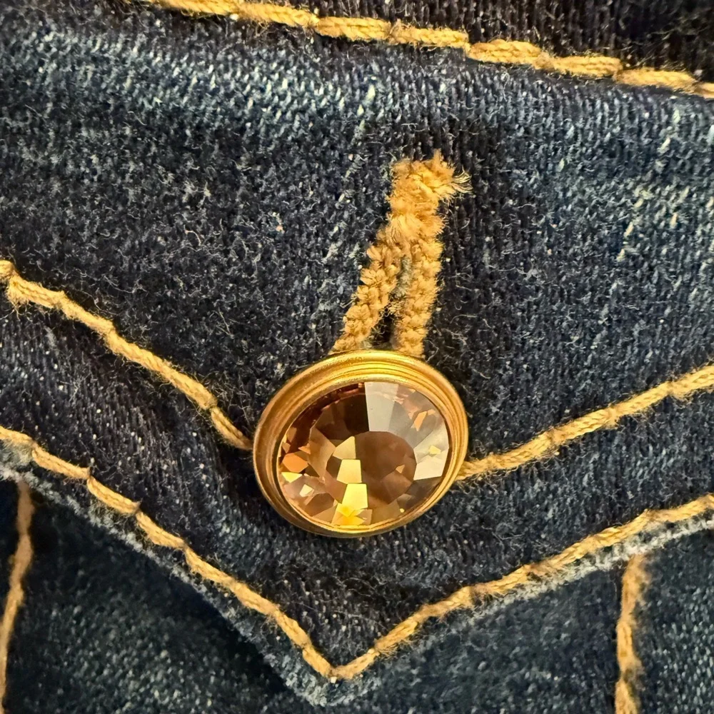 True Religion Disco Billy Big T Crystal Jeans Size 31 Dark Durango NWT. VINTAGE - Picture 2 of 7